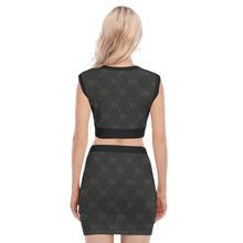 Load image into Gallery viewer, UTO IV &quot;Midnight&quot; Women&#39;s Collarless V Collar Vest Skirt Suit
