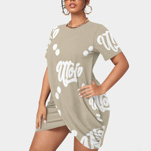 Load image into Gallery viewer, UTO IV Women’s Stacked Hem Dress With Short Sleeve（Plus Size）
