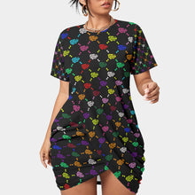 Load image into Gallery viewer, UTO IV Women’s Stacked Hem Dress With Short Sleeve（Plus Size）
