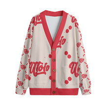 Load image into Gallery viewer, UTO IV &quot;Cheesecake&quot; Unisex V-neck Knitted Fleece Cardigan With Button Closure
