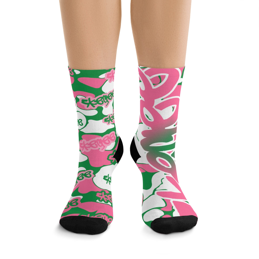 UTOIV Winter 16' Pink/Green Camo Socks