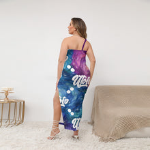 Load image into Gallery viewer, UTO IV Women&#39;s Oblique-Shoulder Exposure Dress With Side Split (Plus Size)
